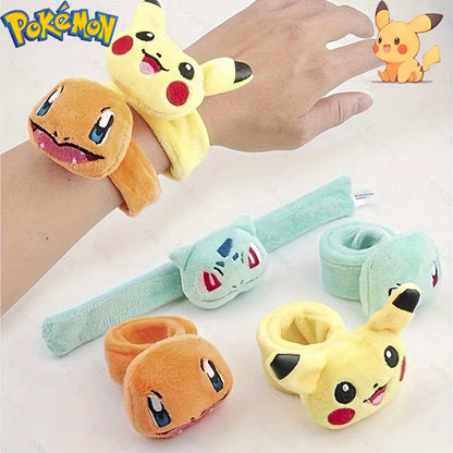 4 Styles Pokémon Plush Bracelet Strap – Pikachu, Squirtle, Charmander, Bulbasaur Classic Anime Figure Bracelet Toys for Children Gift