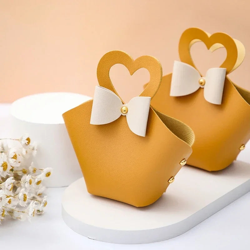 20PCS Bolsas de Regalo de Cuero con Cinta de Lazo – Mini Bolsos para Recuerdos de Bodas, Navidad, Dulces, Regalos y Empaque de Lujo para Fiestas