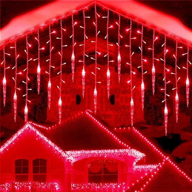 LED Christmas Icicle Curtain Lights – Winter Festoon Garland with 0.3M/0.4M/0.5M Droop for New Year, Xmas & Holiday Decorations