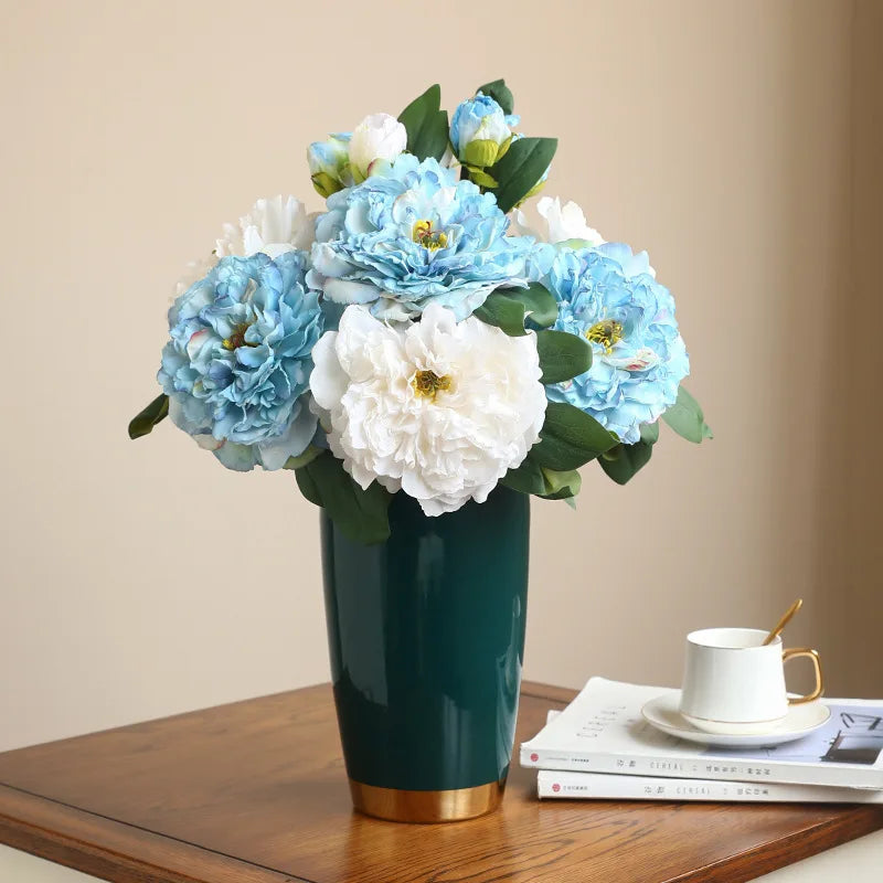Grande Pivoine Artificielle en Soie – Bouquet de Fausses Pivoines de Haute Qualité avec Tige, Fleur Artificielle Style Européen pour Décoration de Mariage, Décoration Intérieure et Arrangements Floraux DIY