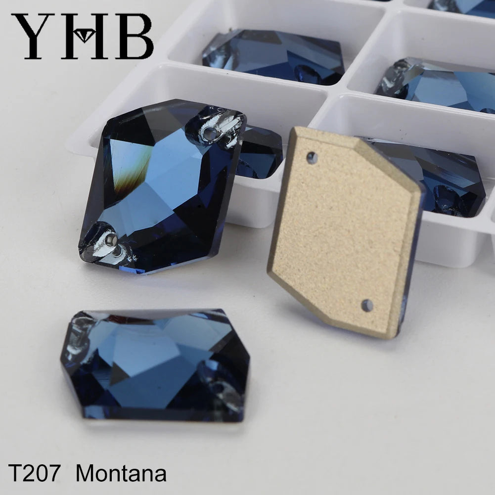Strass à coudre YHB Cosmic AB Moonlight – Pierres plates en cristal de verre pour la décoration de vêtements et de sacs