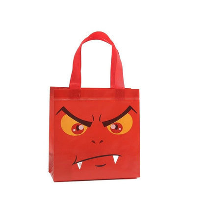 Halloween Pumpkin Candy Bags for Kids, Non-Woven Trick or Treat Loot Bags, Cute Ghost Bat and Cat Treat Bags, Halloween Goodie Bags, Party Favors and Holiday Gift Bags