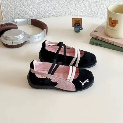Zapatos casuales de cuero sintético transpirable antideslizantes para niños y niñas