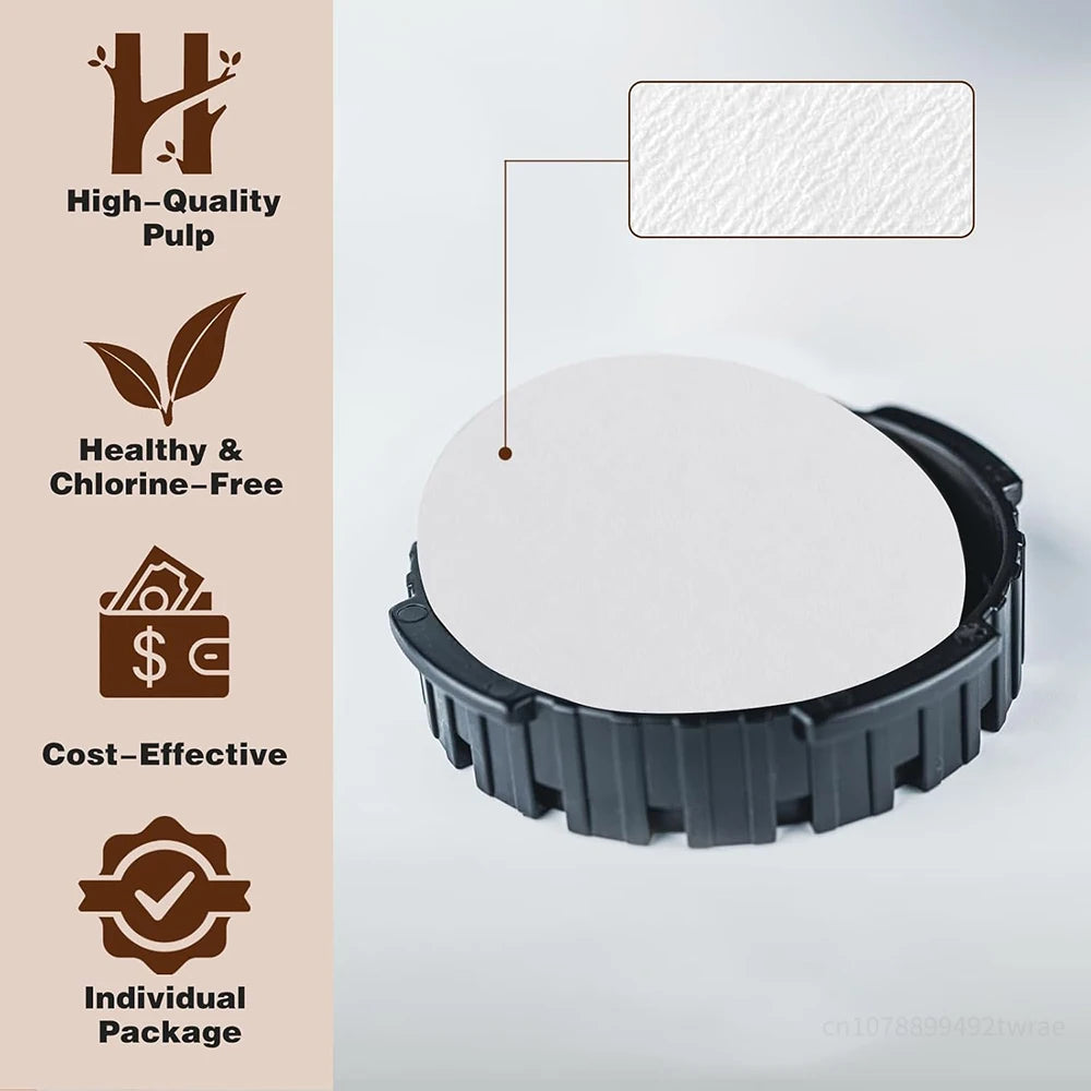 Replacement Round Coffee Filter Papers – Disposable Paper Filters Compatible with AeroPress Coffee Makers, Tea & Coffee Brewing Accessories for Home Barista Use