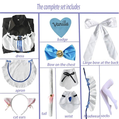 Chocola & Vanilla Maid Cosplay Costumes – Anime Catgirl Uniform Set (Halloween & Comic Exhibition Outfit)