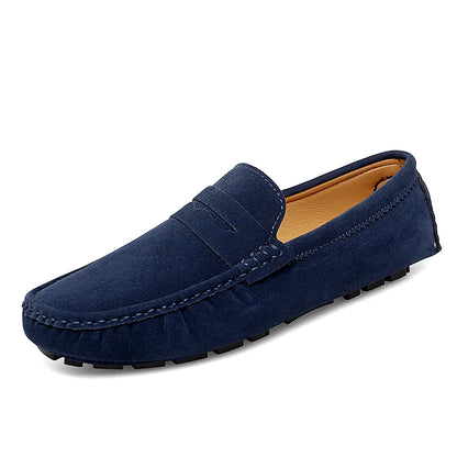 Mocassins en daim pour hommes – Chaussures de conduite décontractées classiques, Chaussures plates confortables à enfiler et Mocassins