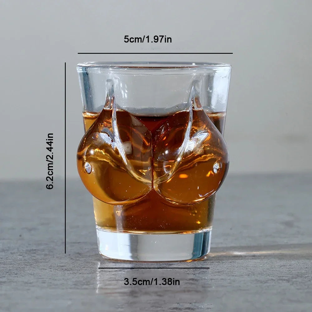 Funny Transparent Crystal Whiskey Glass, Unique Sexy Design Drinking Cup, Vodka Shot Glass, Coffee, Juice, Cocktail and Beer Glassware, Creative Bar Drinkware Gift