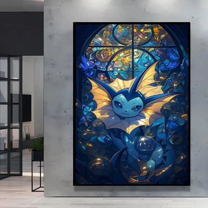Pokémon Bulbasaur & Pikachu Canvas Wall Art – Bright Garden Themed Cartoon Home Living Room Decor