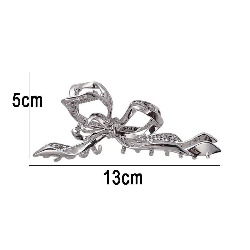 Elegant Geometric Bow Hair Claw Clip for Women – Vintage Large Metal Hair Clip Barrette Hair Accessory