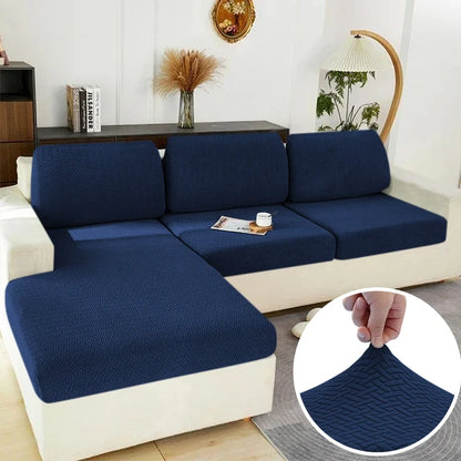 Stretch Jacquard Sofa Seat Cushion Cover – Washable Furniture Protector for Sectional & Loveseat Sofas