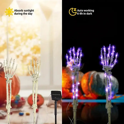 2PCS Halloween Solar Ghost Hand Garden Lights – Waterproof Outdoor LED Stake Lamps for Yard, Garden, Festival & Horror Atmosphere Decor