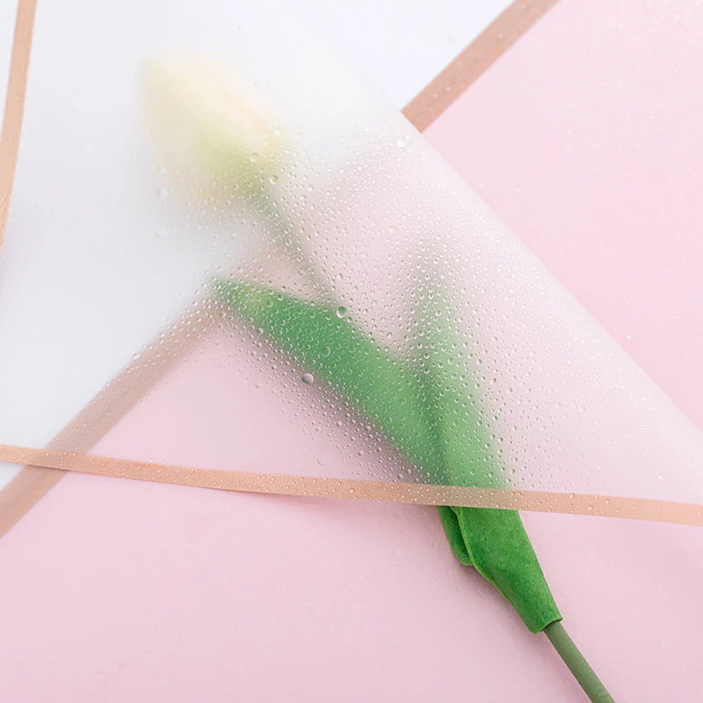 10 hojas de papel de envolver flores impermeable con bordes dorados para ramos, bodas, regalos y arreglos florales de bricolaje