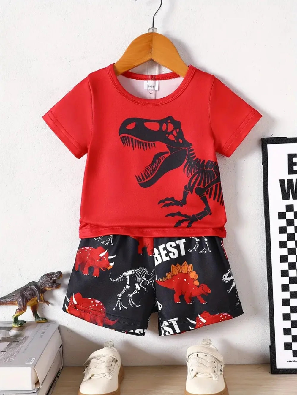 Camiseta de dinosaurios 3D para niños, de manga corta, casual, para verano, para niños y niñas