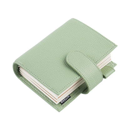 Moterm Passport Size Travel Journal – Genuine Cowhide Pebbled Leather Notebook & Organizer with Double Snap Closure