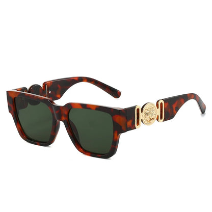 2026 Luxury Designer Sunglasses for Women Men Vintage Square Leopard Print Shades UV400 Outdoor Travel