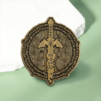 Kingdom Tears Enamel Pin – Master Sword Game Brooch Badge Cosplay Accessory & Gamer Gift
