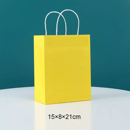 Bolsas de regalo de papel kraft de 5/10/25/50 piezas con asas – Bolsas de regalo y dulces de 10 colores para cumpleaños, bodas, baby showers y empaques de regalo