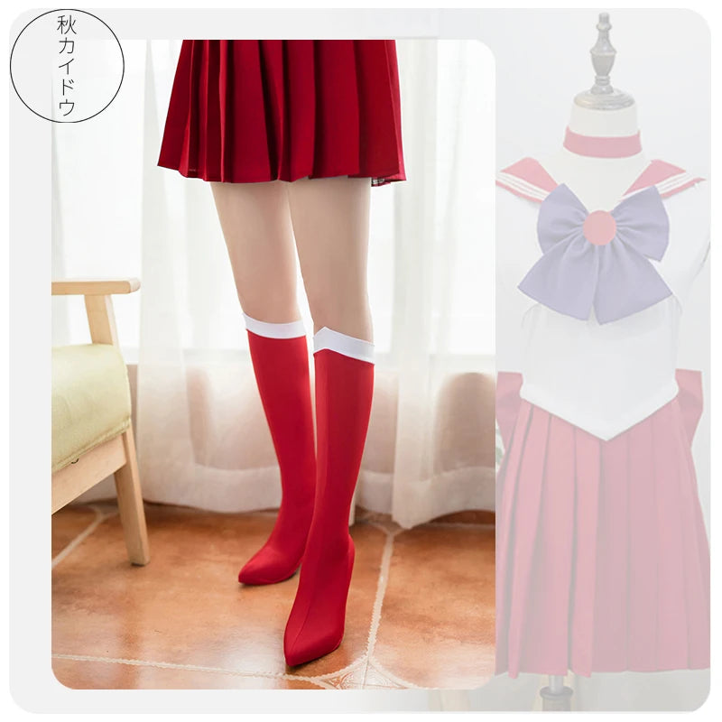 Tsukino Usagi Cosplay Costume Set – Outfit Props with Stocking Socks (Anime Character Dress-Up for Christmas, Halloween, Carnival & Party Events)
