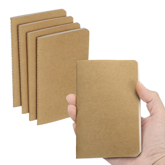 4/6 uds. Cuadernos A6 Kraft de Bolsillo – Mini Diarios Rayados para la Escuela y la Oficina