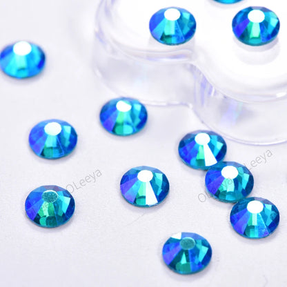 Set de diamantes de imitación de fijación en caliente de 1440 piezas – Piedras de cristal brillante de base plana para decoración de uñas, ropa y manualidades