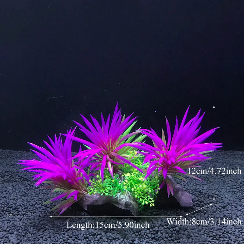 Artificial Aquarium Plants – Plastic Aquatic Underwater Plants for Fish Tank Decoration, Aquascaping & Aquarium Accessories