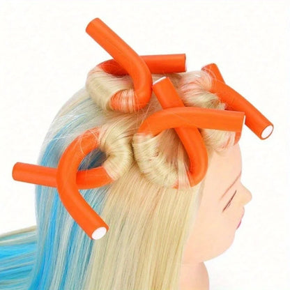 10PCS Flexible Heatless Hair Rollers – Bendy Foam Curling Rods for DIY Soft Curls, Universal No-Heat Perm Styling Tools & Hair Accessories