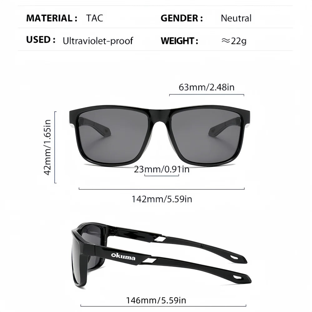 Okum Polarized Sunglasses – UV400 Anti-Glare Sports Eyewear for Cycling, Driving, Fishing & Outdoor Activities