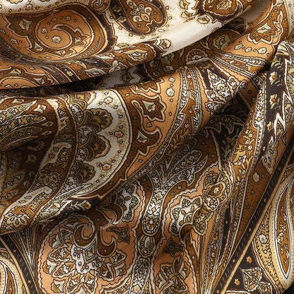 Bohemian Style Print Luxury Brand Silk Square Scarf Women Satin Shawls Neckerchief Wrap Scarves Bandana Hair Hjiab Floral