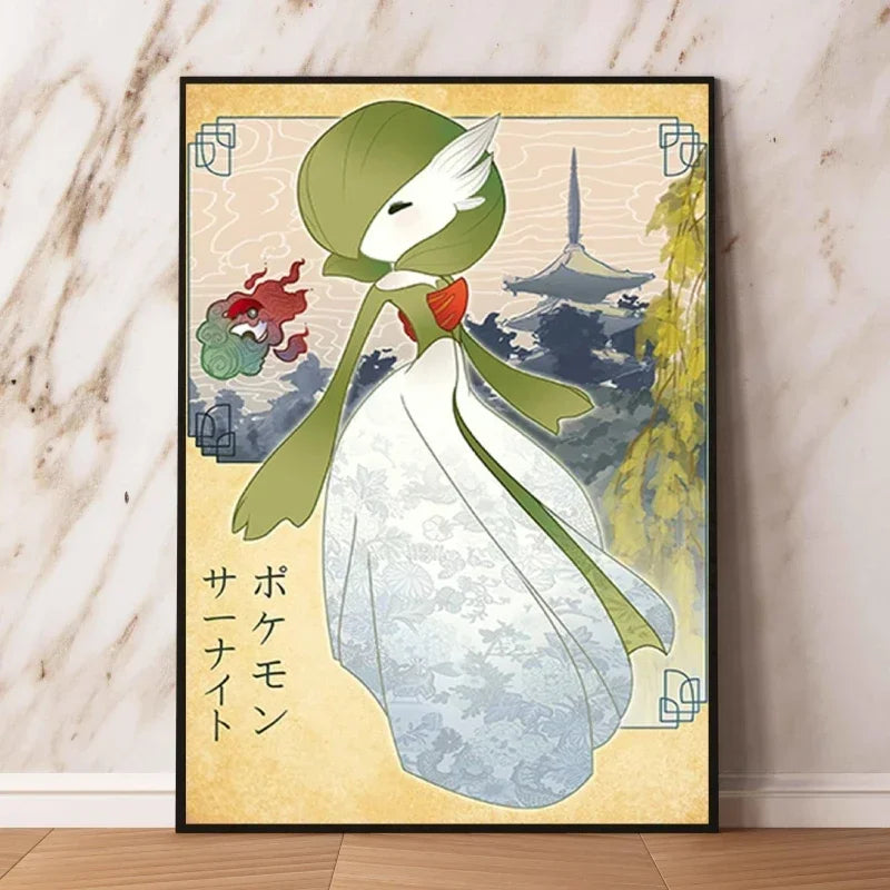 Pokémon Dracaufeu & Tortank Impression sur Toile Décoration Murale Tableau Poster HD pour Salon Maison