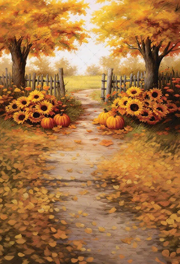 Mehofond Autumn Rustic Barn Photography Backdrop – Pumpkin Harvest Maple Leaf Background for Kids’ Birthday, Portraits, Photo Studio & Party Decor