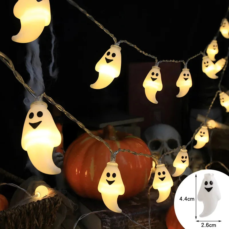 Halloween LED String Lights – Pumpkin, Skull & Eyeball Shaped Lanterns for Trick or Treat, Party, Haunted House & Horror Decor