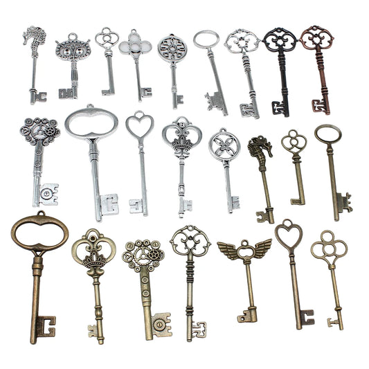 2 Colgantes Grandes con Diseño de Llave – Estilo Tibetano para Fabricación de Joyas DIY, Suministros Artesanales Hechos a Mano para Collares, Pulseras y Accesorios