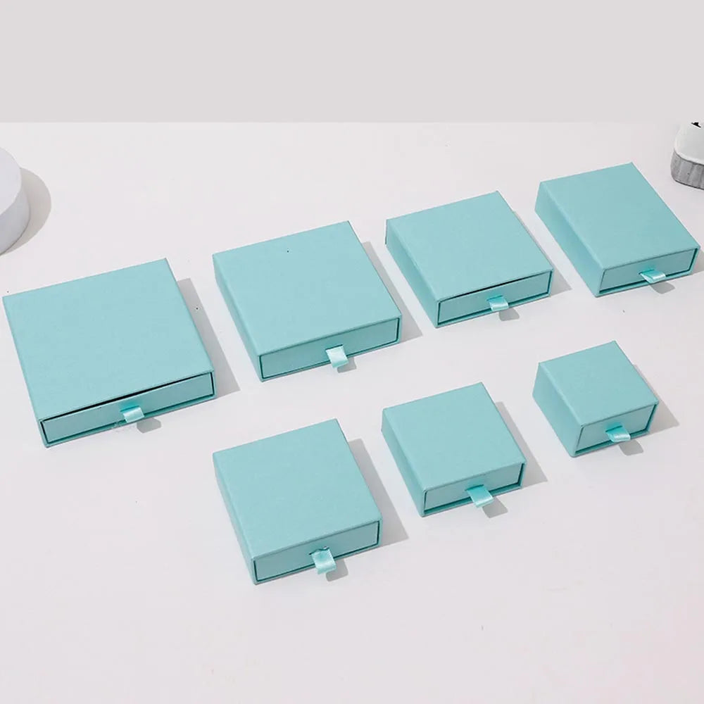10 Cajas de regalo de joyería de papel para anillos, pendientes, collares, pulseras y empaques de recuerdos de boda