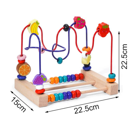 Jouet Montessori en bois de montagnes russes – Labyrinthe de perles pour bébé, boulier d'apprentissage des mathématiques pour les tout-petits de 1 à 3 ans, cadeau de développement éducatif précoce