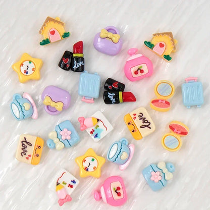 30/300pcs Mini Breloques en Résine Bonbon Fleur Amour – Mignons Accessoires de Bricolage pour Nail Art, Barrettes à Cheveux, Scrapbooking, Bijoux Faits Main et Projets Créatifs pour Enfants