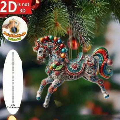 Cute Cat 2D Acrylic Christmas Pendant – Flat Hanging Ornament for Xmas Tree, Holiday Party & Festive Home Decor