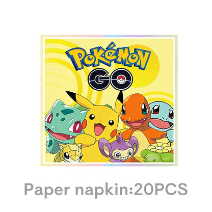 Pokémon Birthday Party Supplies Set – Paper Plates, Cups, Napkins, Tablecloth, Gift Bag Fillers & Guest Favors for Pikachu Party & Baby Shower