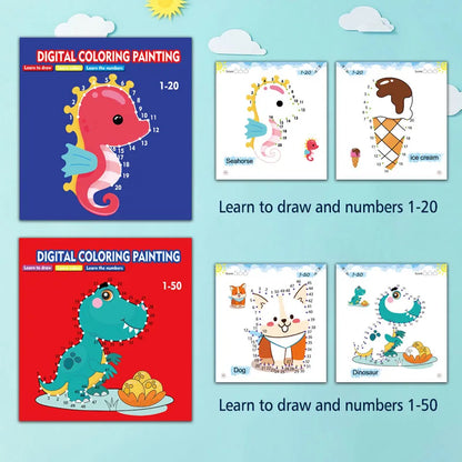 Libro de dibujo para niños – Cuaderno de práctica de garabatos con aprendizaje de números, juegos de dibujo para educación temprana, libro de actividades de arte creativo y divertido regalo navideño para niños