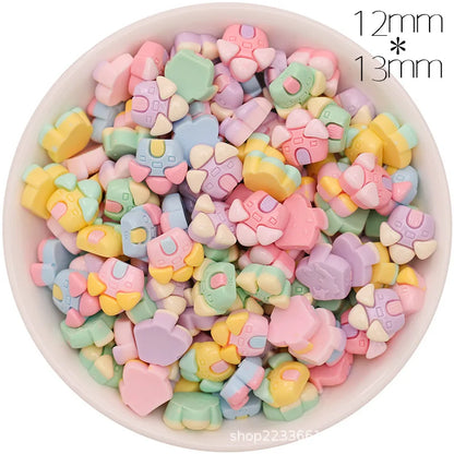 30/300pcs Mini Breloques en Résine Bonbon Fleur Amour – Mignons Accessoires de Bricolage pour Nail Art, Barrettes à Cheveux, Scrapbooking, Bijoux Faits Main et Projets Créatifs pour Enfants