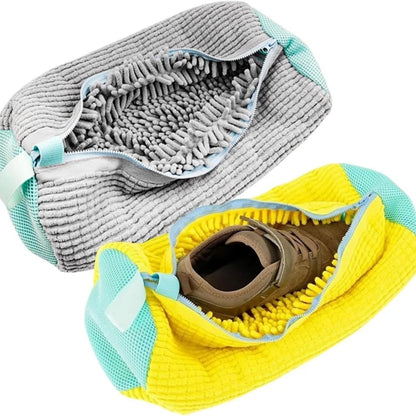 Shoe Washing Machine Bag with Cleaning Brush Set - Durable Reusable Laundry Bag for Sneakers, Running Shoes & Delicates (1, 2 or 4 Pack)