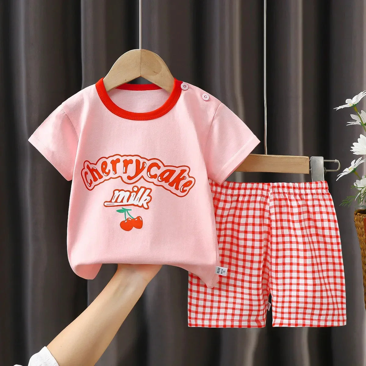 Conjunto de ropa de verano para niños de 2 piezas – Conjunto de camiseta y pantalones cortos de algodón para niños y niñas, ropa de manga corta para bebés, traje informal suave para niños para el juego diario y la comodidad