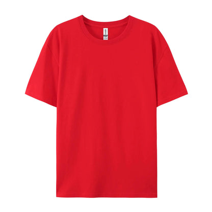 T-shirt Solide 100% Coton Femme Manches Courtes Col Rond Ample Décontracté Sportif Été Haut Blanc Noir