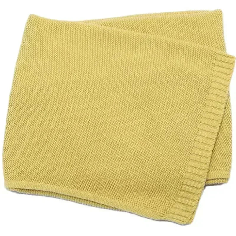 Personalized Baby Knitted Blanket – Custom Name Cotton Newborn Wrap for Winter Warmth & Comfort