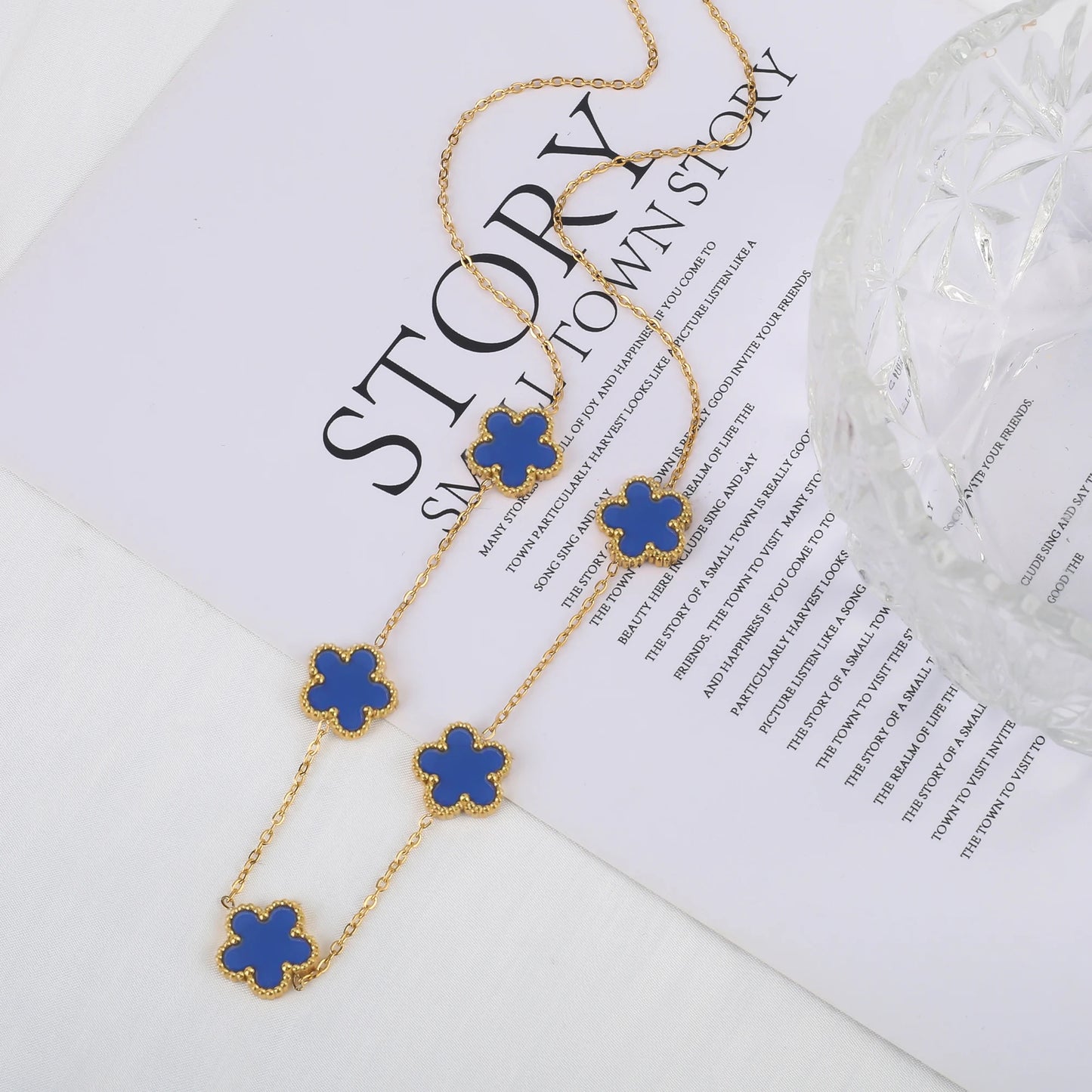 Stainless Steel Five Leaf Flower Clover Bracelet for Women Girls Adjustable Laser Petal Classic Brand Jewelry Gift