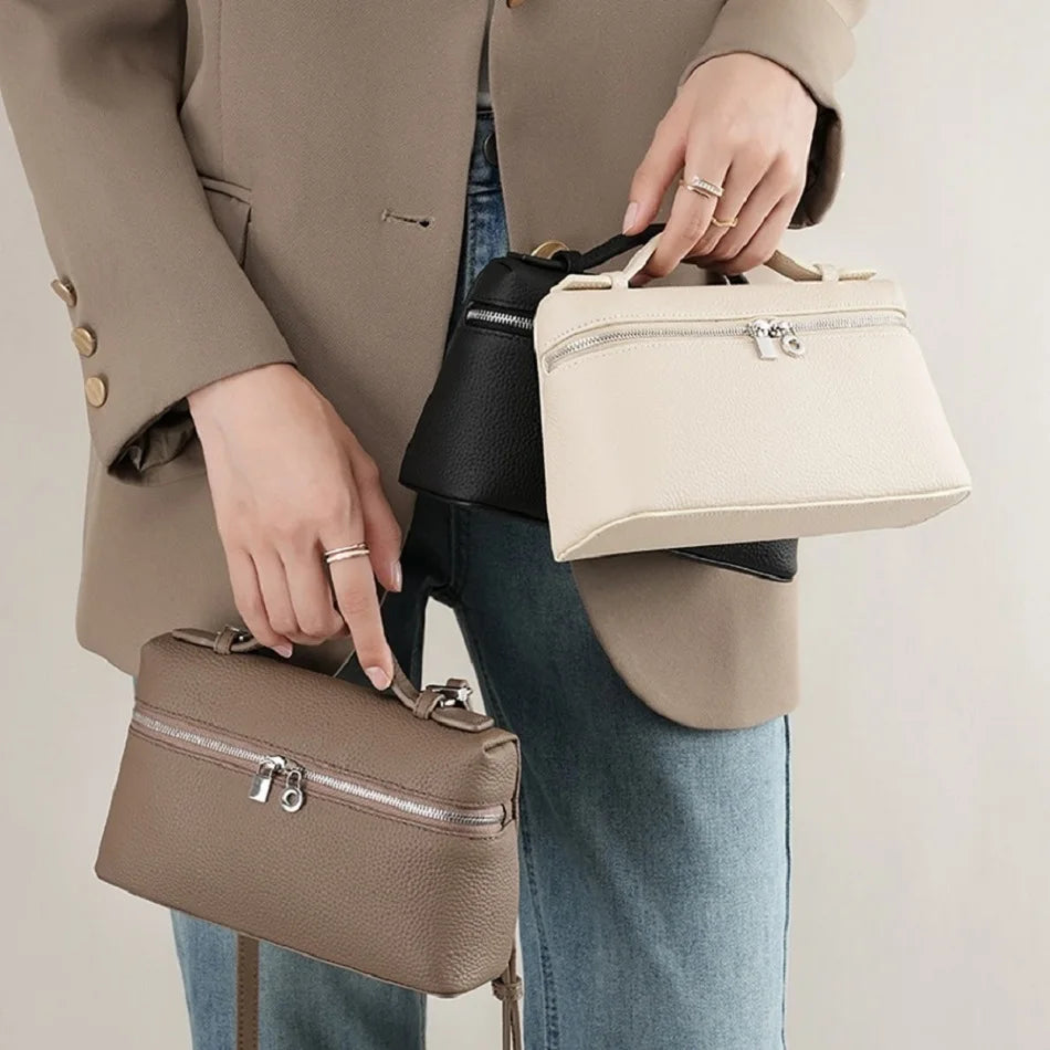 Sac à bandoulière en cuir grain de litchi de qualité supérieure pour femmes – Sac à main bento minimaliste tendance, Mini sac à bandoulière exquis avec poignée supérieure pour une tenue quotidienne élégante, des sorties décontractées et un style chic