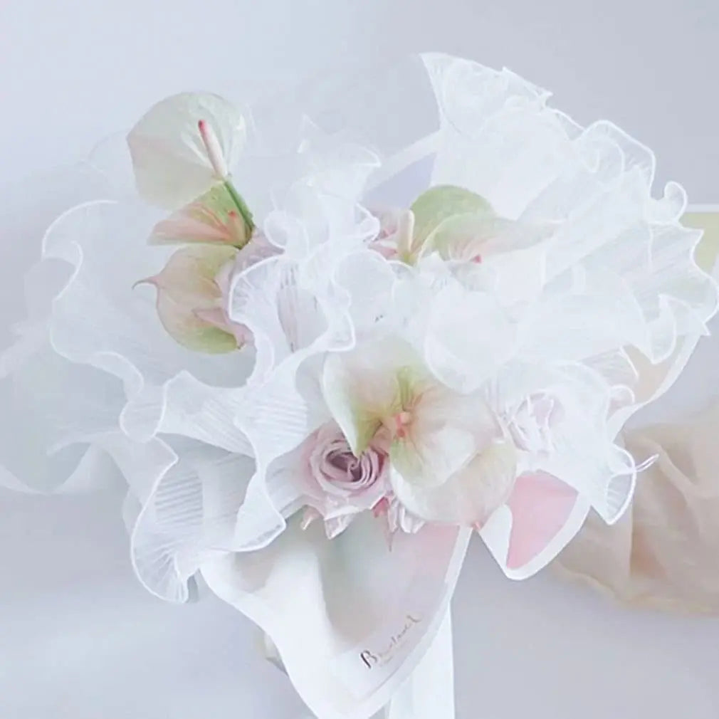 Pearl Edge Mesh Flower Wrapping Paper for Bouquets, Floral Arrangements, Weddings & Valentine's Day