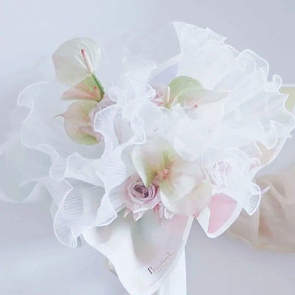 Pearl Edge Mesh Flower Wrapping Paper for Bouquets, Floral Arrangements, Weddings & Valentine's Day