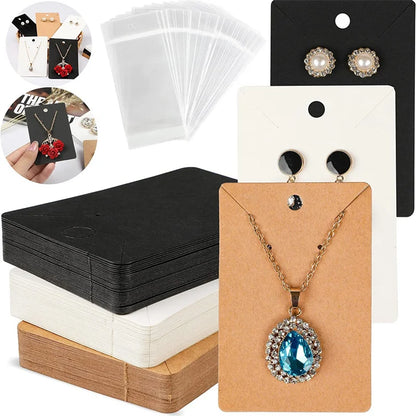 50PCS 6×9cm Blank Jewelry Display Cards for Necklaces, Earrings & Ear Studs