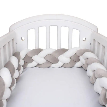 Protector de cuna trenzado hecho a mano – Cojín de cuna anudado suave para cunas, decoración de guardería y protección de bordes (1M–3.6M)