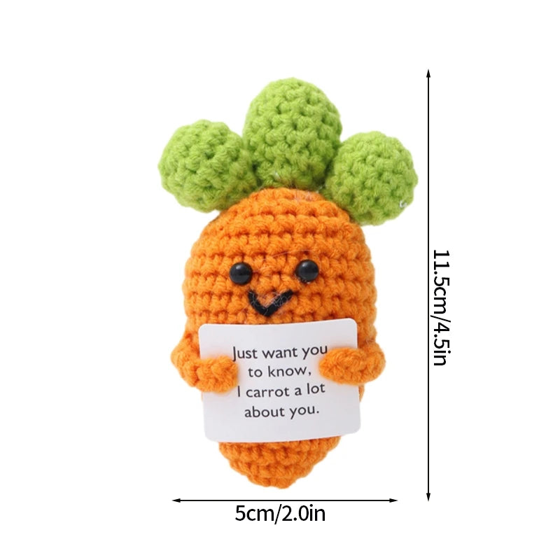 Poupée Pomme de Terre Énergétique Positive au Crochet – Figurine Mignonne en Tricot à Serrer, Artisanat Animalier Kawaii Fait Main au Crochet & Cadeau de Noël